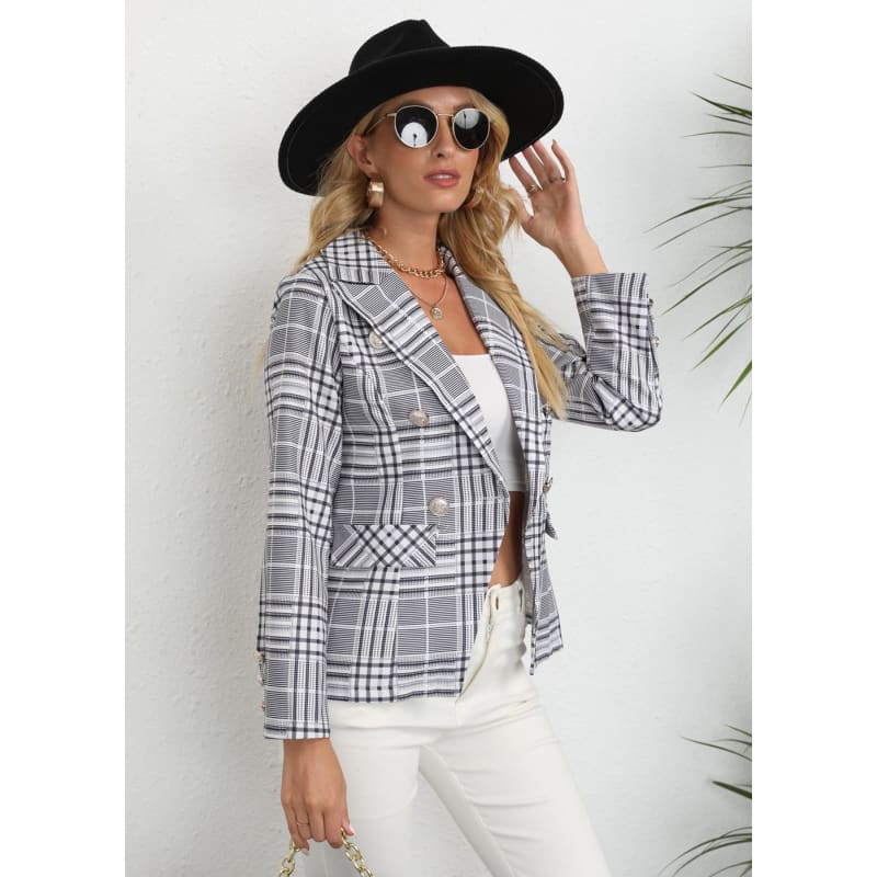 Blazer Femme Cintré Élégant – Veste Costume Bureau Slim Fit – Style Business Chic Et Moderne – YUNCLOS