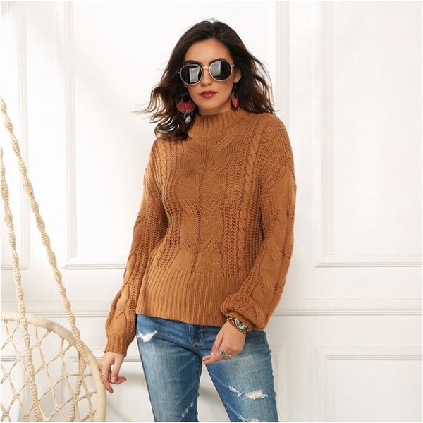 Pull col montant femme chic