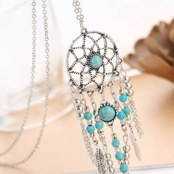 Collier Fantaisie en Bois Style Bohème Vintage Collier Fantaisie en Bois Style Bohème Vintage