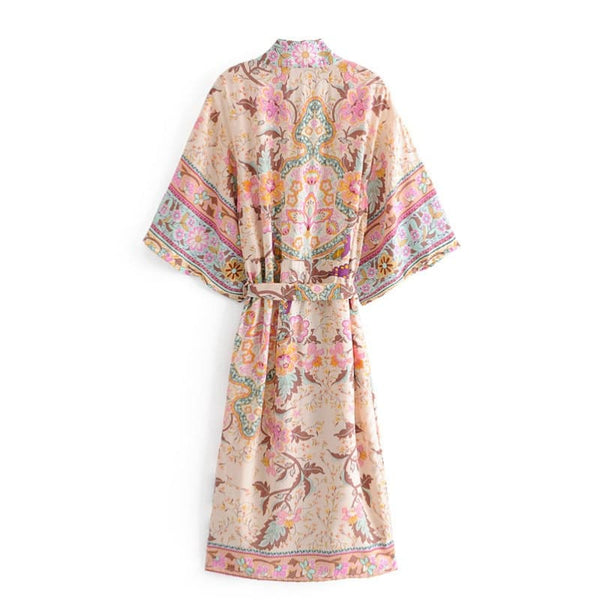 Kimono bohème fleurs
