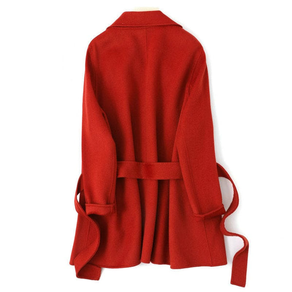 Manteau chic rouge femme