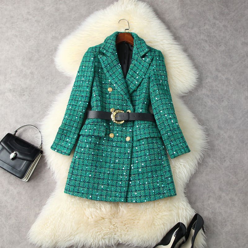 manteau femme chic vert
