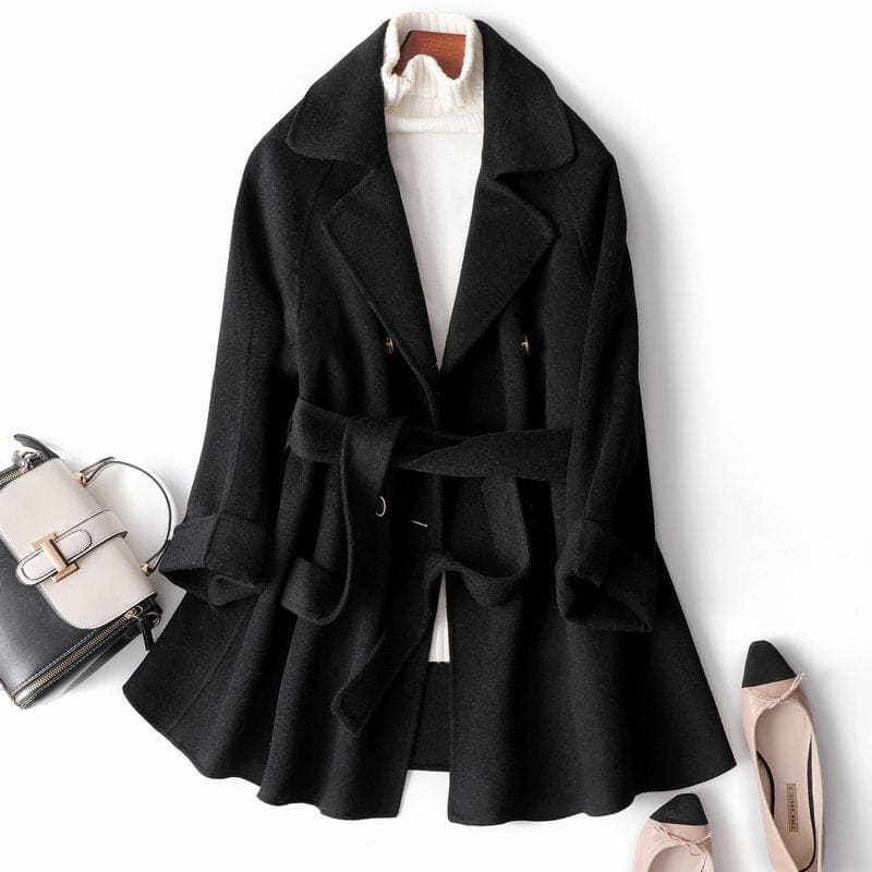 manteau noir femme chic