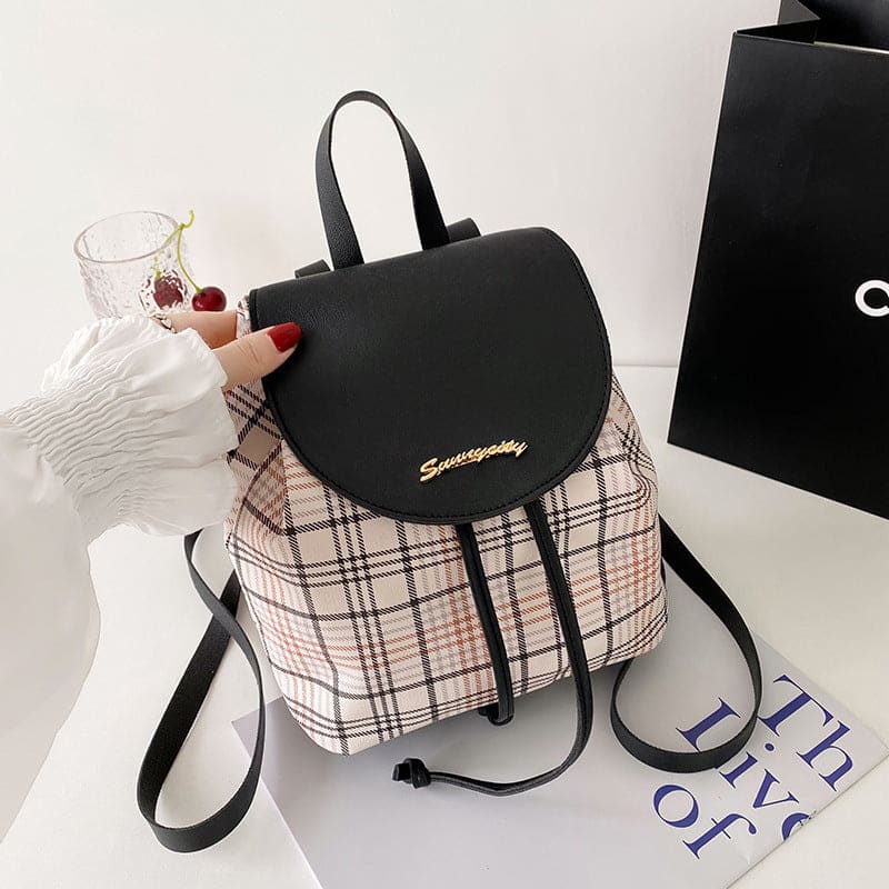 Sac à Dos Femme Petit Et Chic – Élégant Léger Nylon 6 Poches – Style Minimaliste 32x30x12 Cm