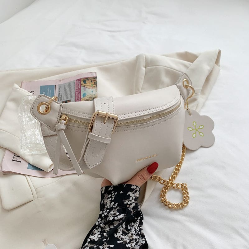 Sac Banane Femme En Cuir PU - Sac Ceinture Élégant Et Pratique, Modèle Beige